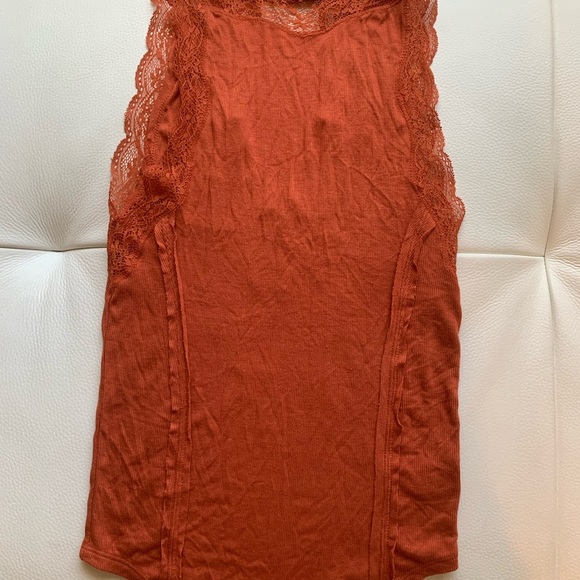 Free People Backless Orange Dress with Lace Detail - Picture 3 of 6
